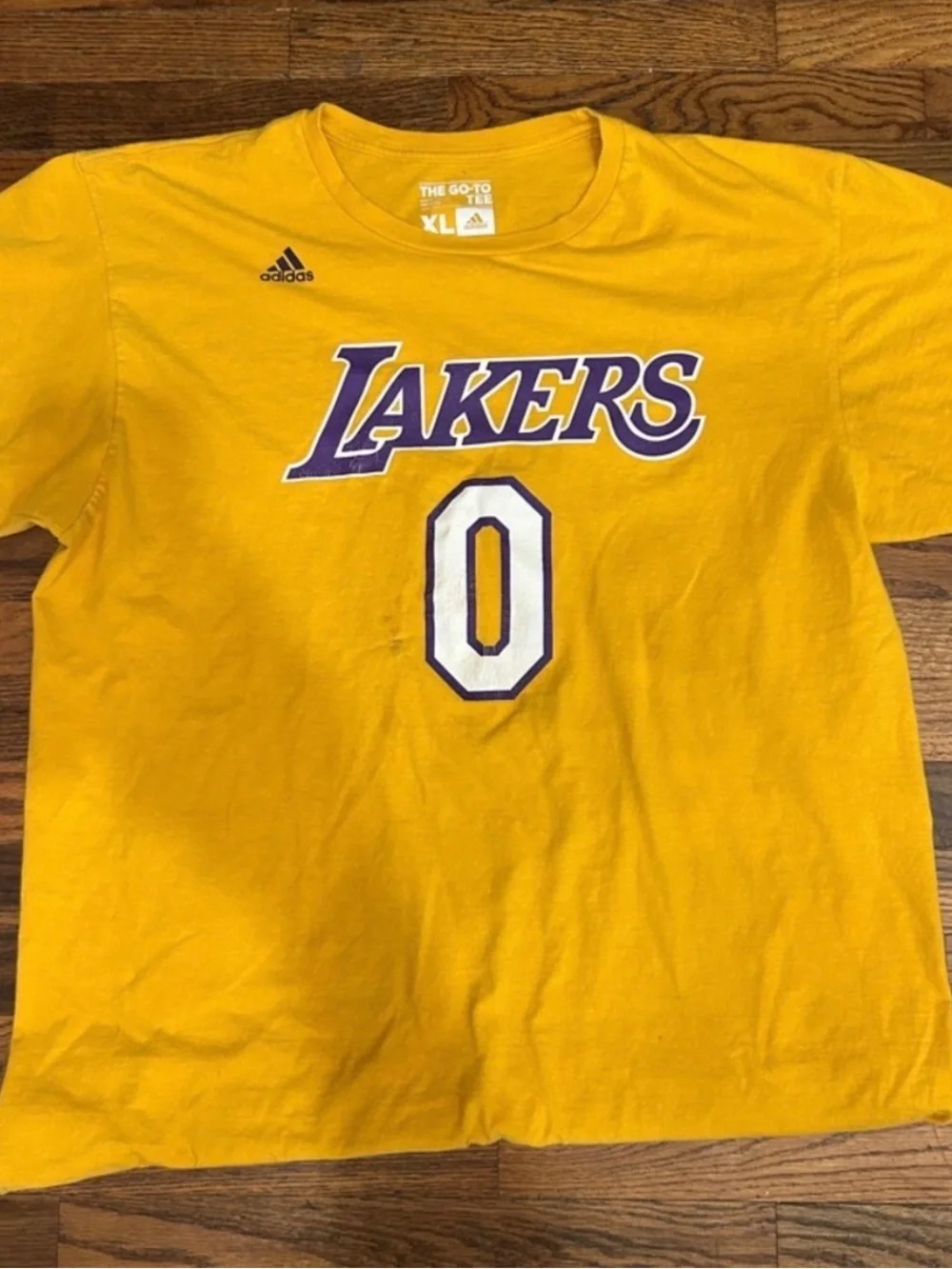 adidas Yellow Los Angeles Lakers Graphic Short Sleeve Tee